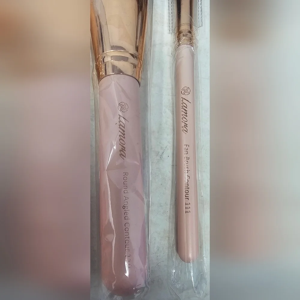 Lamora Pro Face Contour Brush Set Of 5 Contouring Sculpting & Highlighting Pink